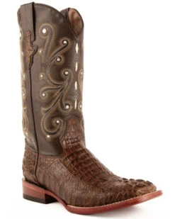 Ferrini Men's Caiman Croc Print Western Boots - Broad Square Toe