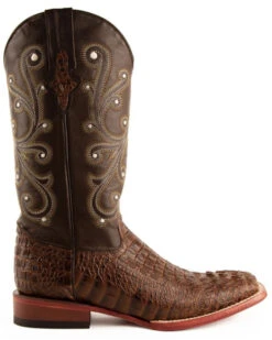 Ferrini Men's Caiman Croc Print Western Boots - Broad Square Toe -Coral Shoes Shop 036G45 36 P2