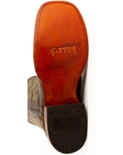 Ferrini Men's Caiman Croc Print Western Boots - Broad Square Toe -Coral Shoes Shop 036G45 7059 P7