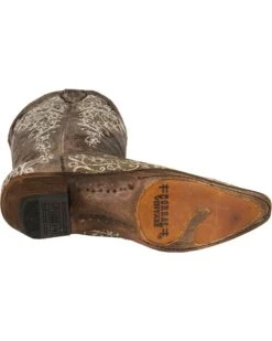 Corral Women's Crater With Bone Embroidery Western Boots - Snip Toe -Coral Shoes Shop 045S76 41 BM