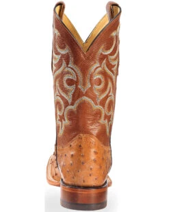 Justin Men's Full Quill Ostrich Western Boots -Coral Shoes Shop 066A49 38 BK