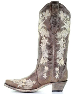 Corral Women's Flower Embroidery Western Boots - Snip Toe -Coral Shoes Shop 2000275620 205 P3