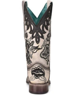 Corral Women's White Overlay Western Boots - Square Toe -Coral Shoes Shop 2000351153 922 P4