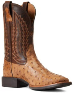 Ariat Men's Ostrich Quill Quantum Primo Exotic Western Boot - Broad Square Toe 