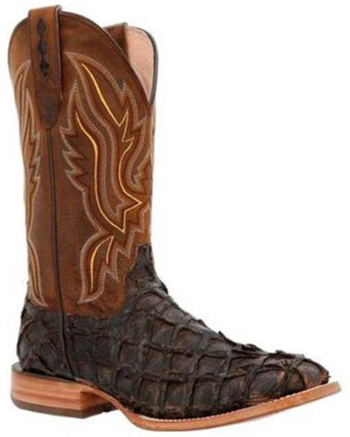Durango Men's Exotic Pirarucu Skin Western Boots - Broad Square Toe -Coral Shoes Shop 2000359779 201 P1
