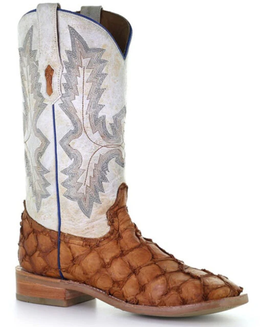 Corral Men's Exotic Pirarucu Skin Western Boots - Broad Square Toe -Coral Shoes Shop 2000360920 235 P1